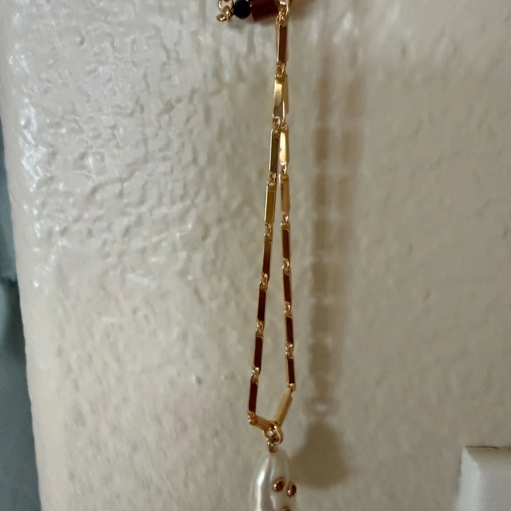 J. Crew Gold and Black Layered Necklace